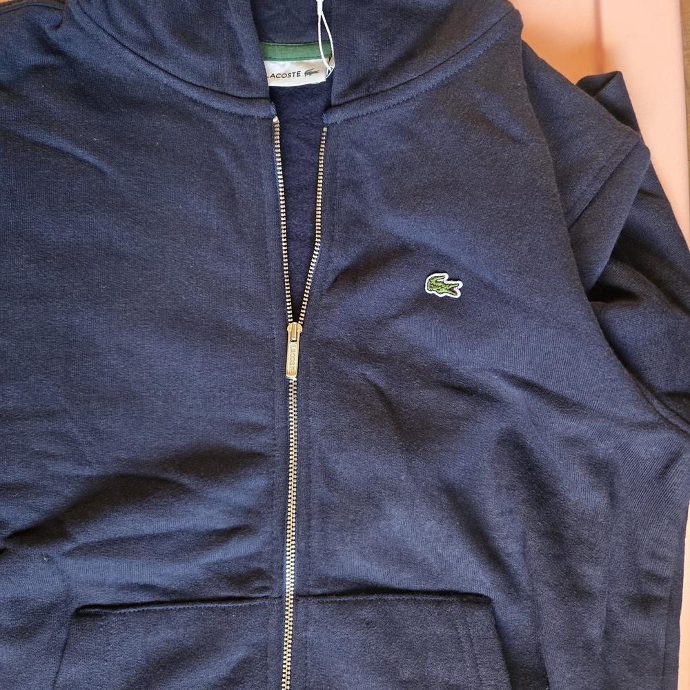Lacoste Navy Blue Zip-Up Hoodie